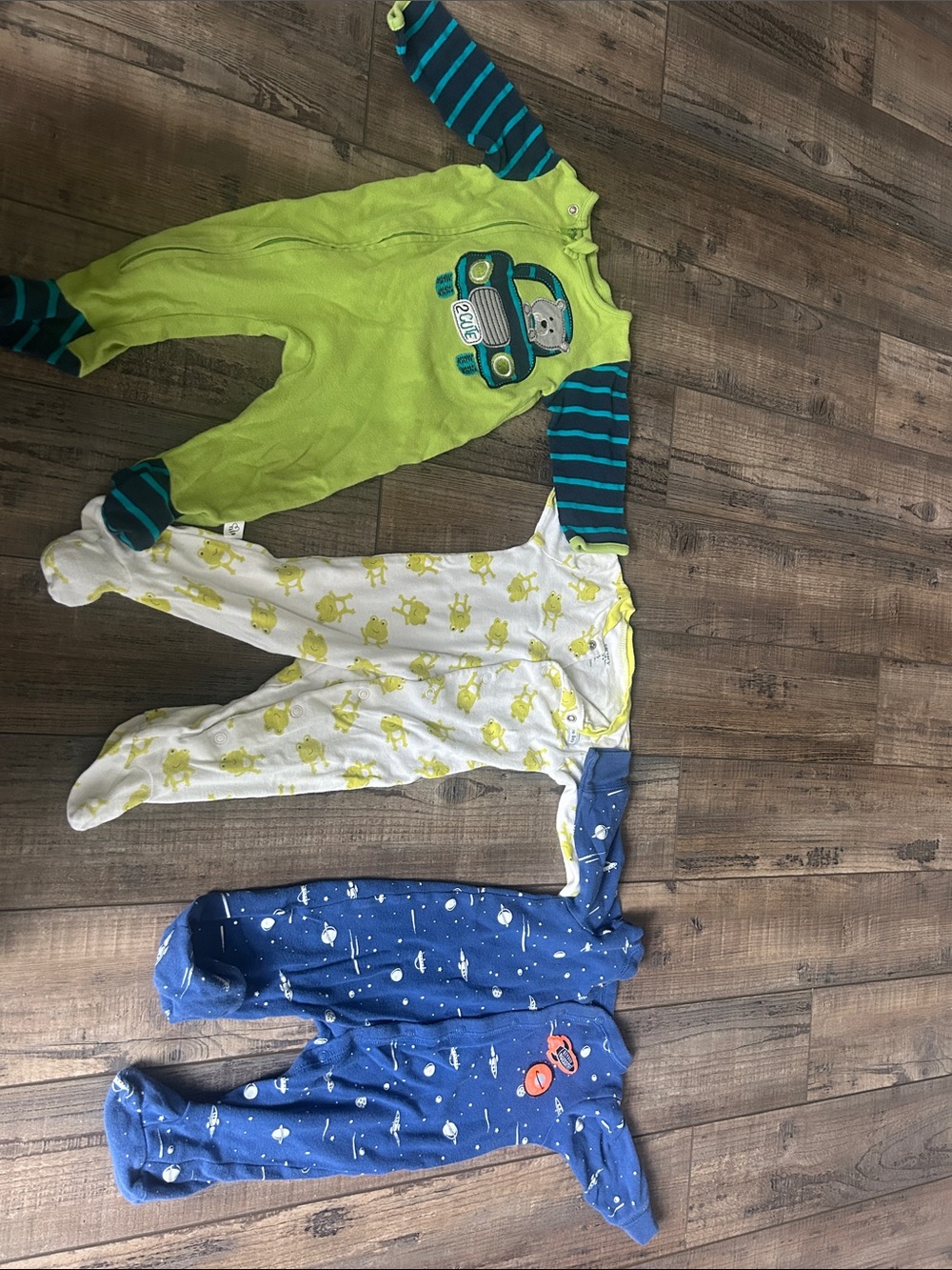 Baby Boys Green & Blue Striped Sleeve Sleep and Play Pajama